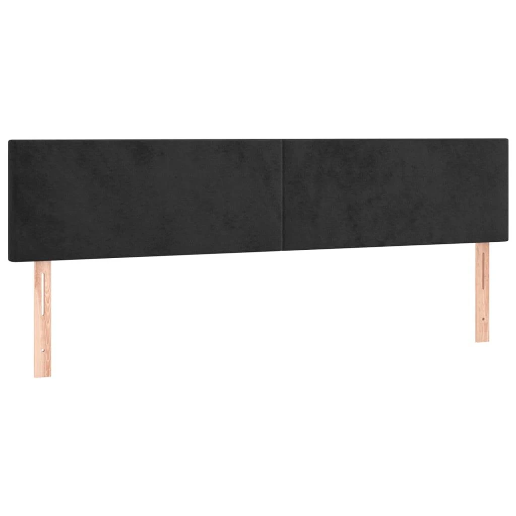 Lova su spyruoklėmis/čiužiniu/LED, juoda, 200x200cm, aksomas