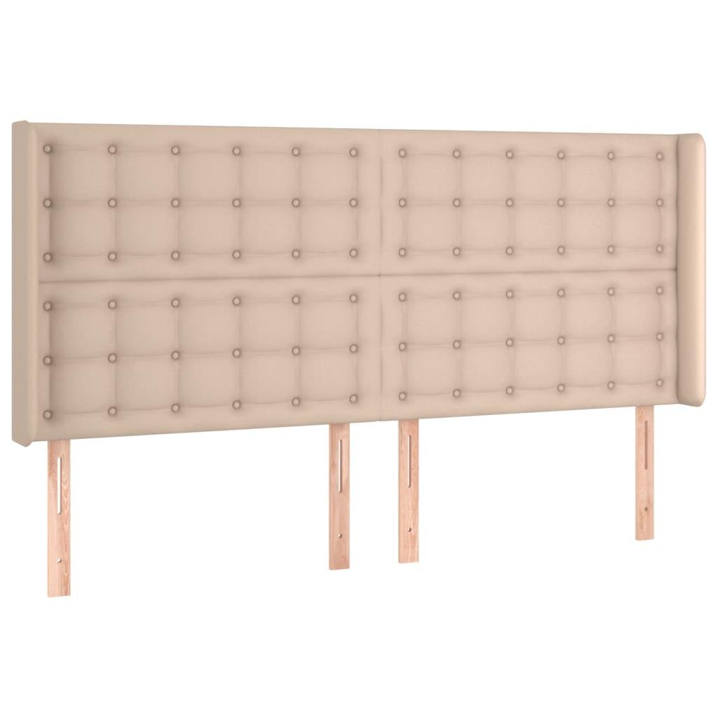 Lova su spyruoklėmis/čiužiniu/LED, kapučino, 180x200cm dirbtinė