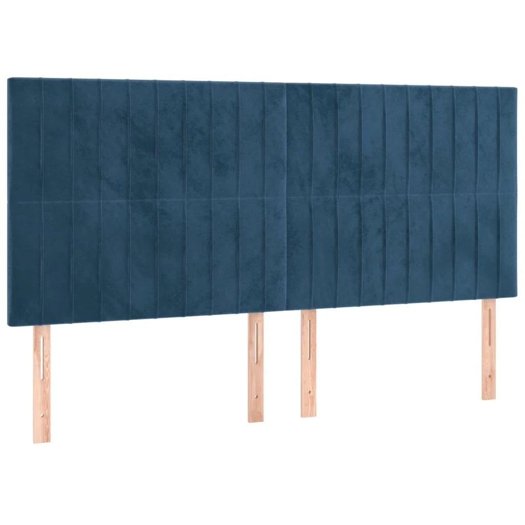 Lova su spyruoklėmis/čiužiniu/LED, mėlyna, 180x200cm, aksomas