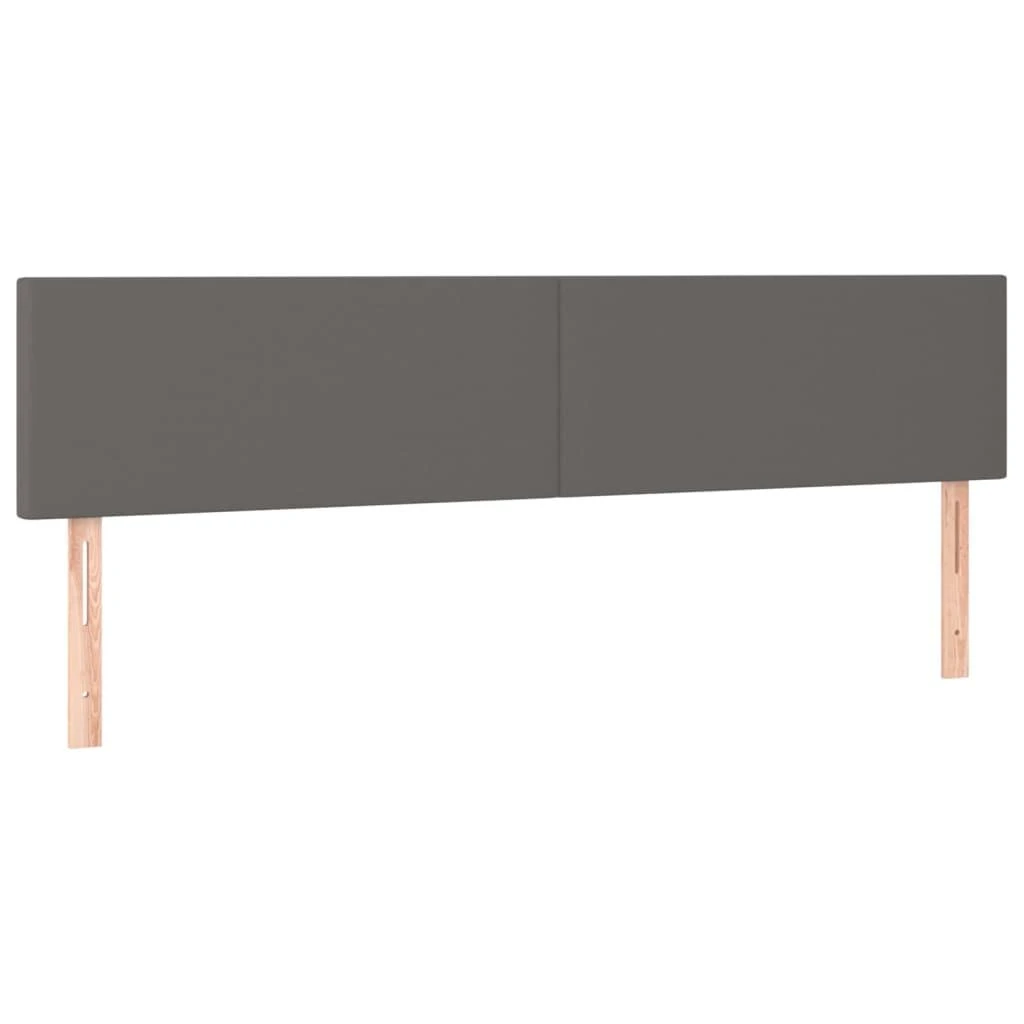 Lova su spyruoklėmis/čiužiniu/LED, pilka 160x200cm dirbtinė oda