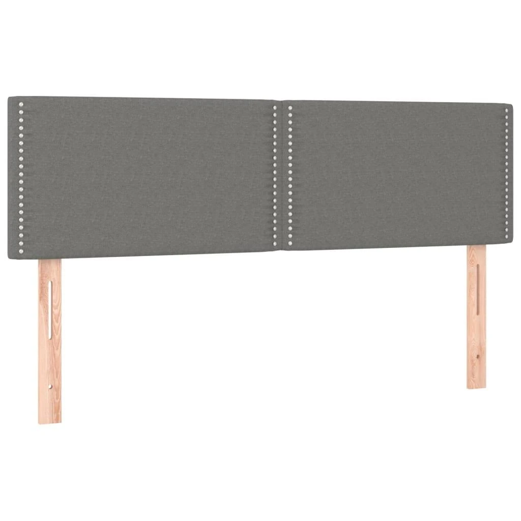 Lova su spyruoklėmis/čiužiniu/LED, pilka, 140x200 cm, audinys