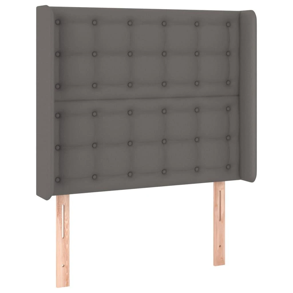 Lova su spyruoklėmis/čiužiniu/LED, pilka, 90x190cm dirbtinė oda