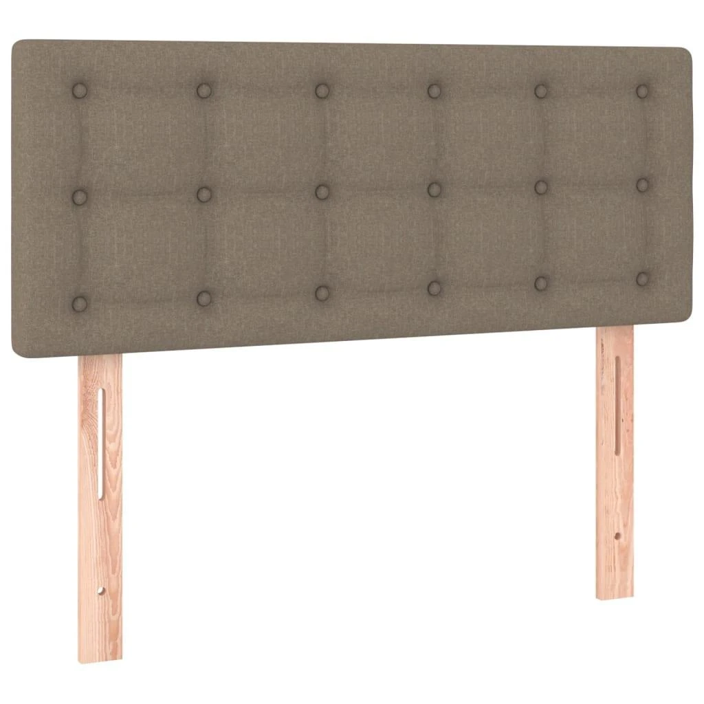 Lova su spyruoklėmis/čiužiniu/LED, taupe, 90x190 cm, audinys