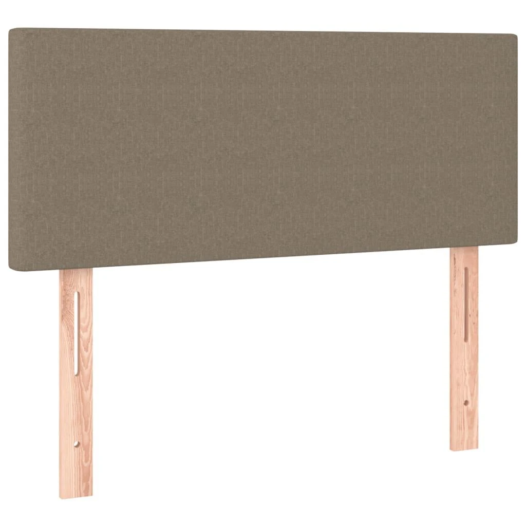 Lova su spyruoklėmis/čiužiniu/LED, taupe, 90x200 cm, audinys
