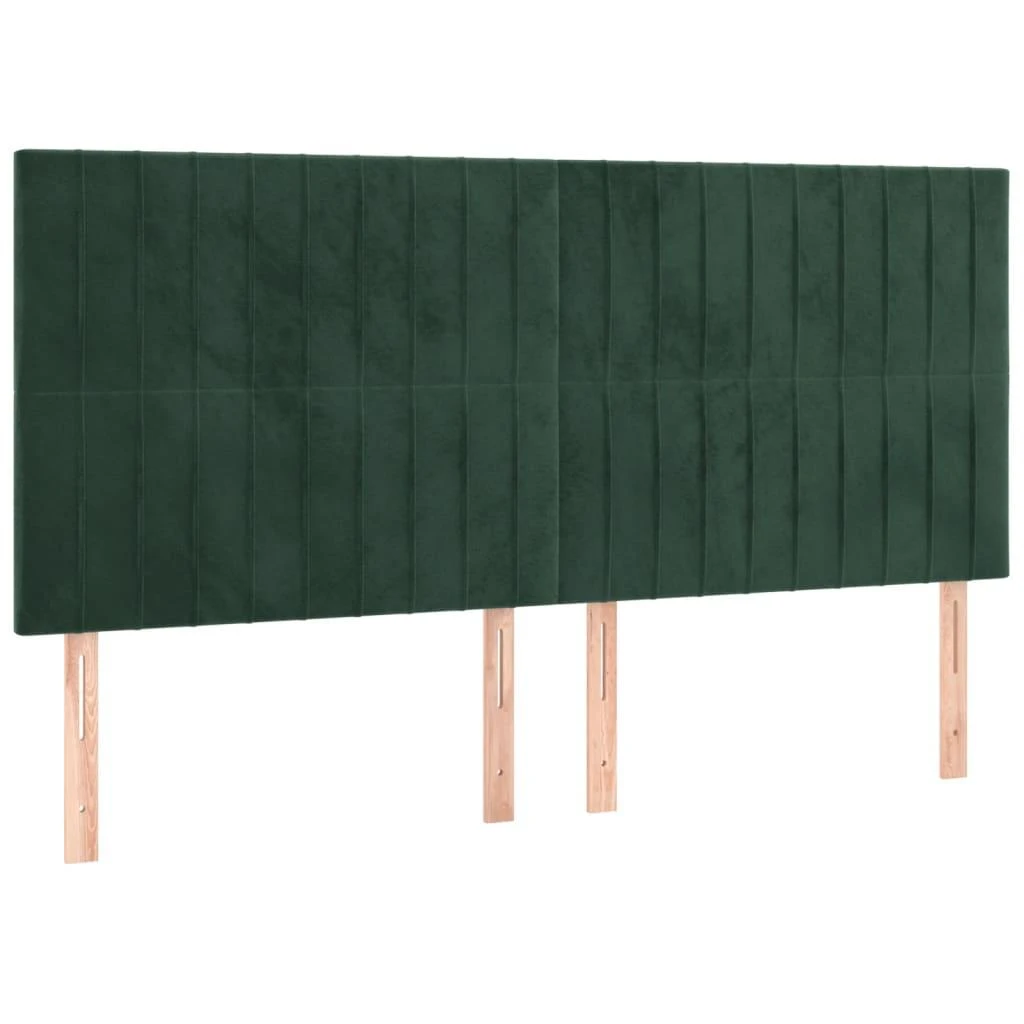 Lova su spyruoklėmis/čiužiniu/LED, žalia, 200x200cm, aksomas