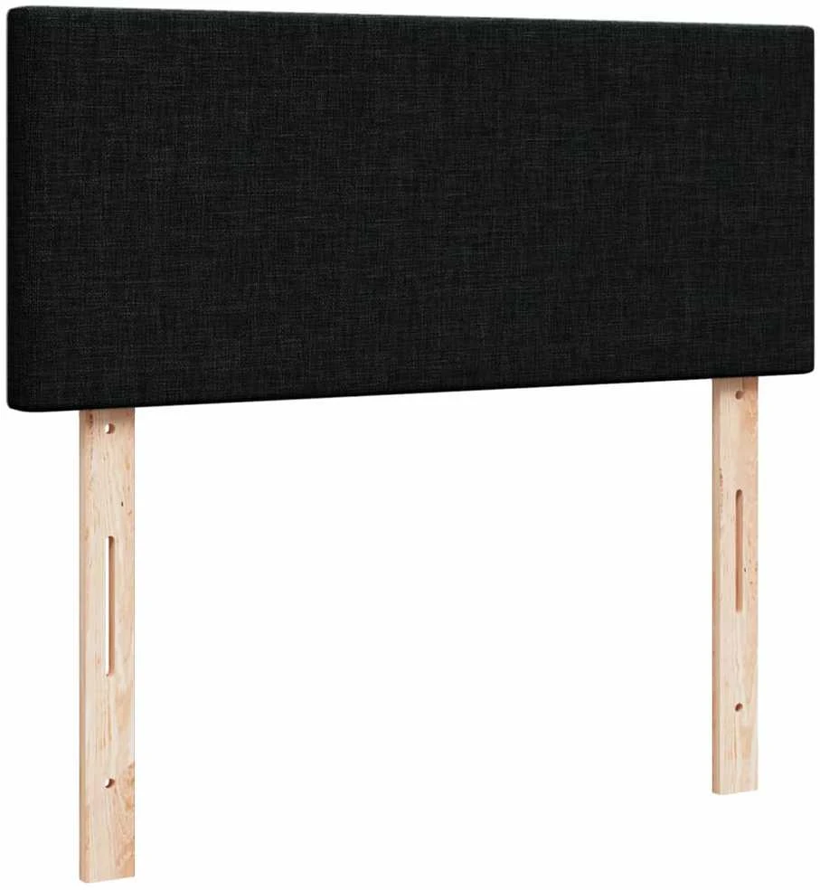 Lova su spyruoklėmis ir čiužiniu, juoda, 120x200 cm, audinys