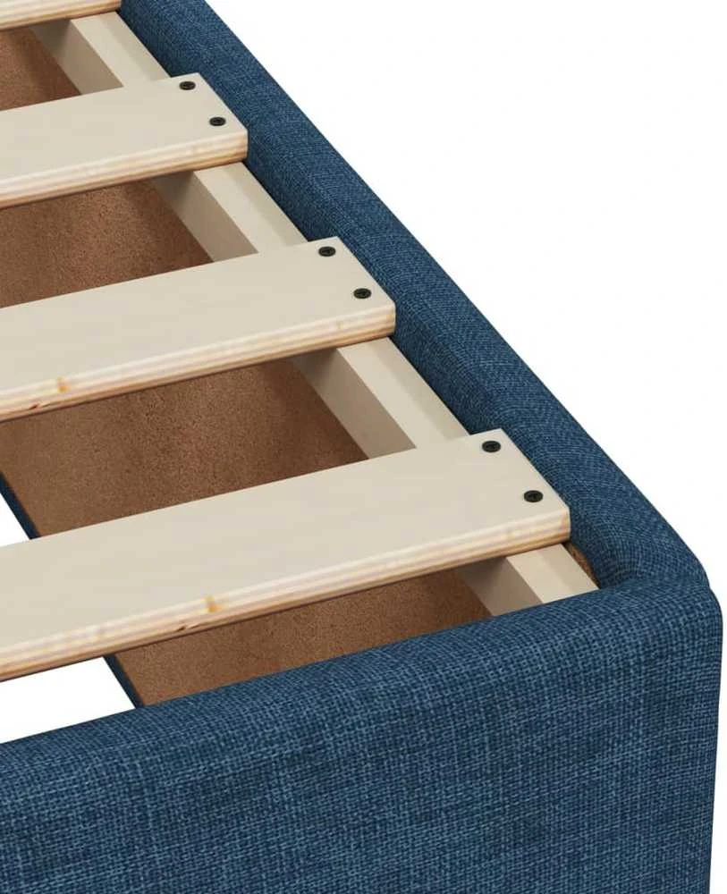Lova su spyruoklėmis ir čiužiniu, mėlyna, 120x200 cm, audinys