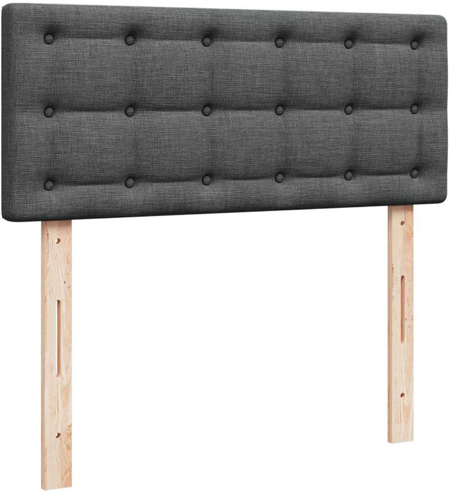 Lova su spyruoklėmis ir čiužiniu, pilka, 120x190cm, audinys