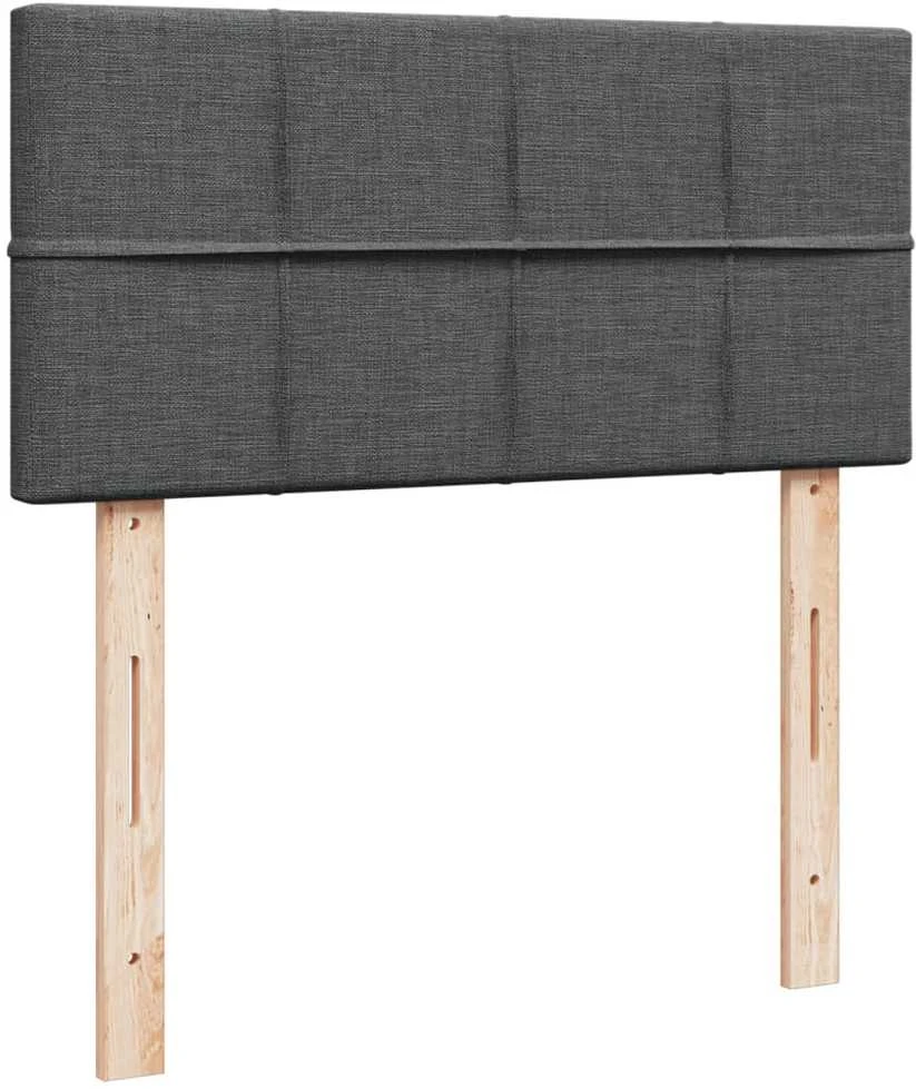Lova su spyruoklėmis ir čiužiniu, pilka, 100x200cm, audinys