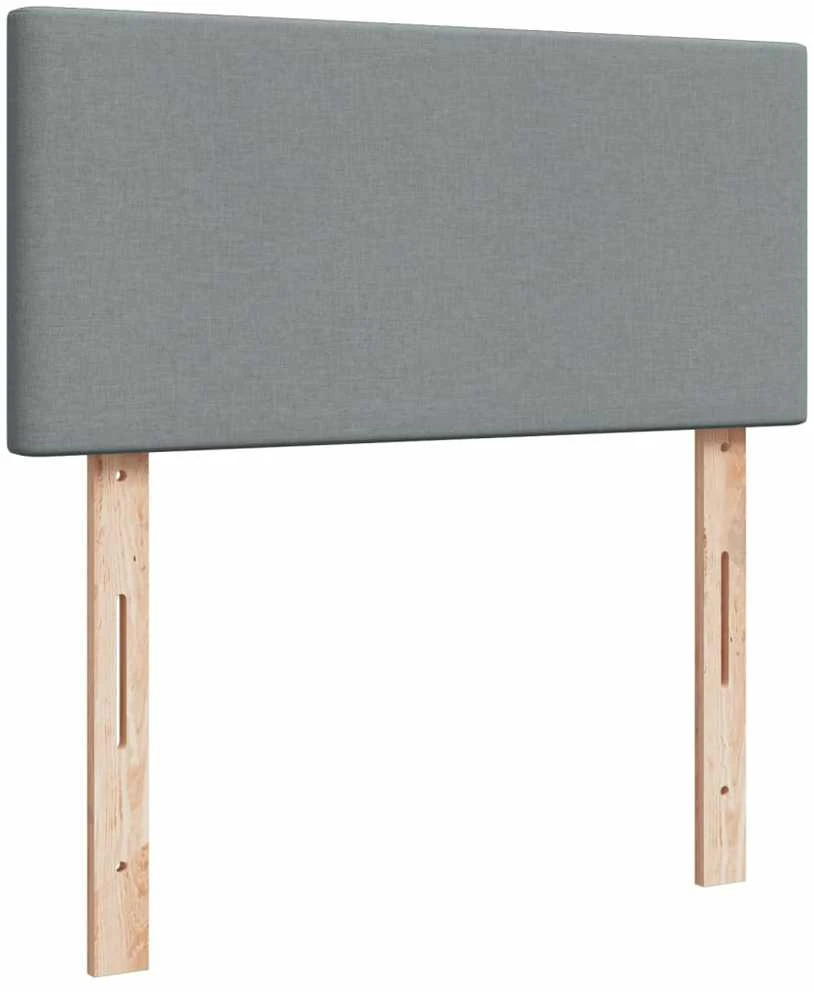 Lova su spyruoklėmis ir čiužiniu, pilka, 100x200cm, audinys