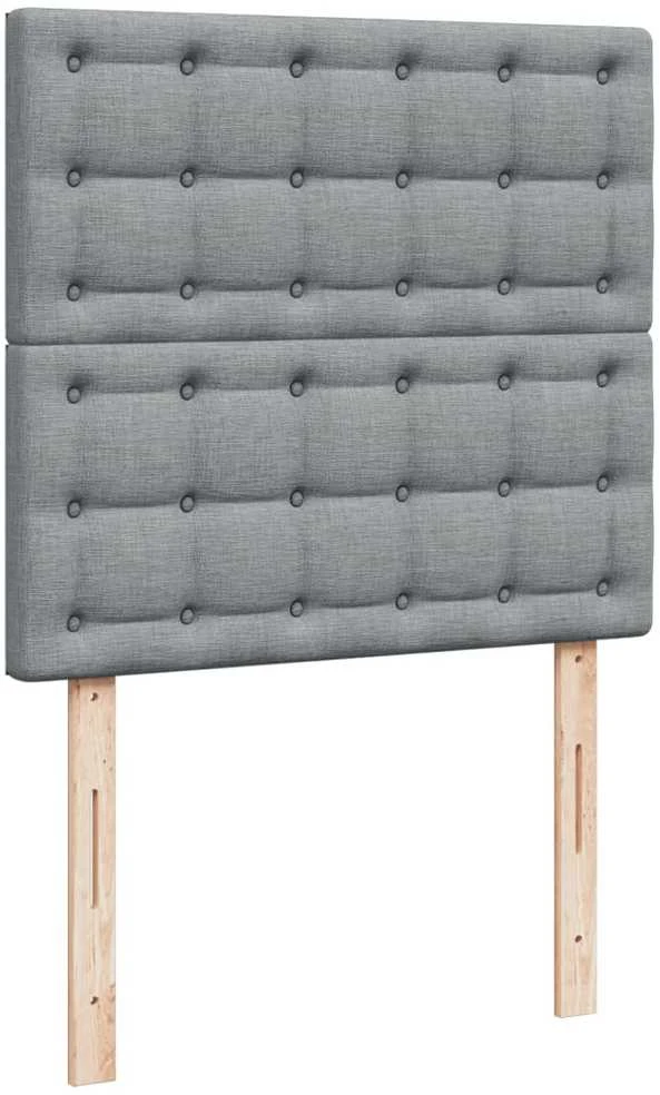Lova su spyruoklėmis ir čiužiniu, pilka, 80x200cm, audinys