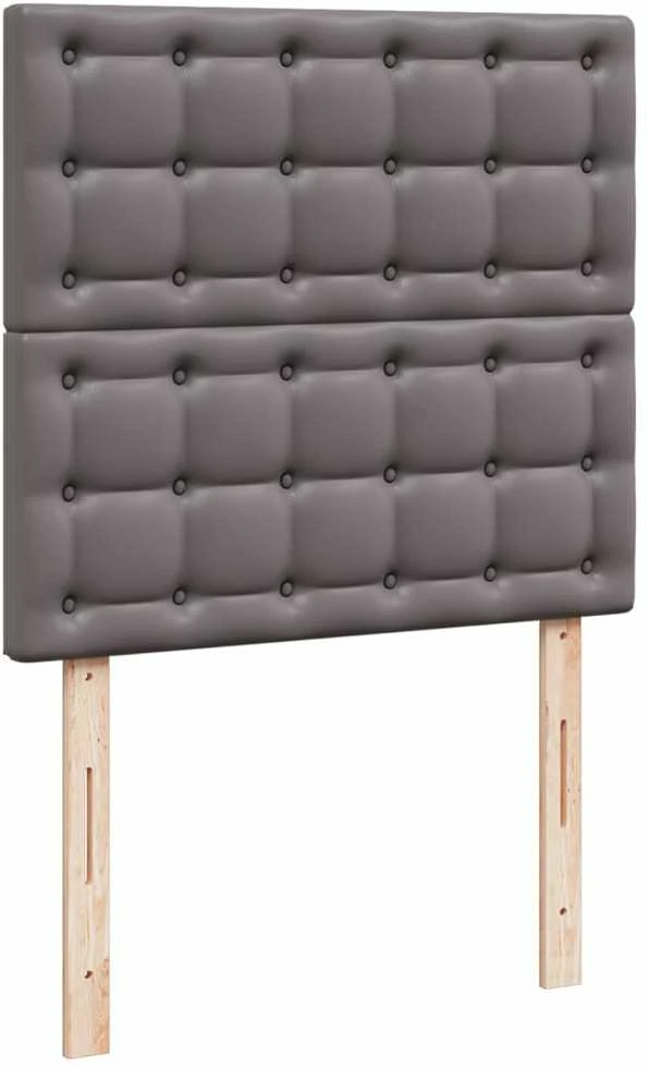 Lova su spyruoklėmis ir čiužiniu, pilka,100x200cm, dirbtinė oda
