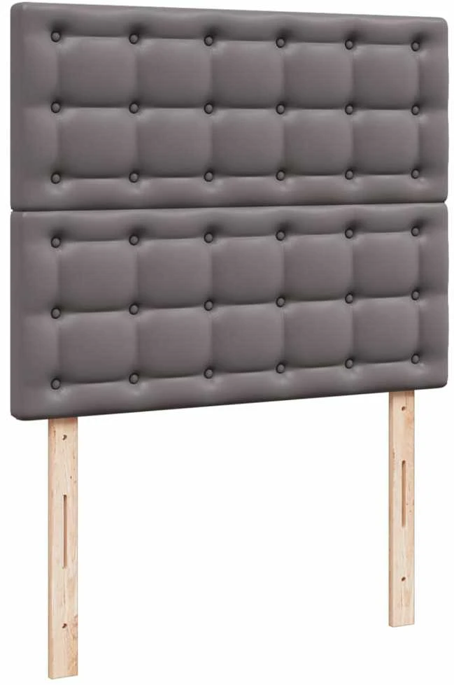 Lova su spyruoklėmis ir čiužiniu, pilka,120x200cm, dirbtinė oda