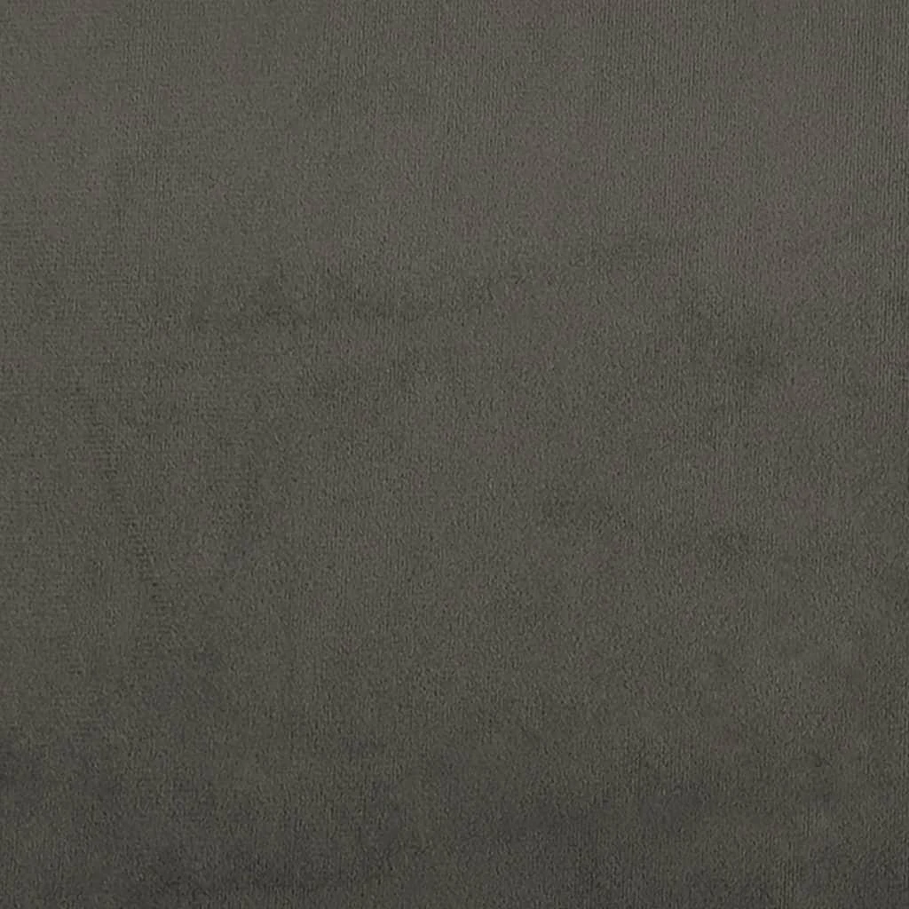 Lova su spyruoklėmis ir čiužiniu, pilka, 140x190 cm, aksomas