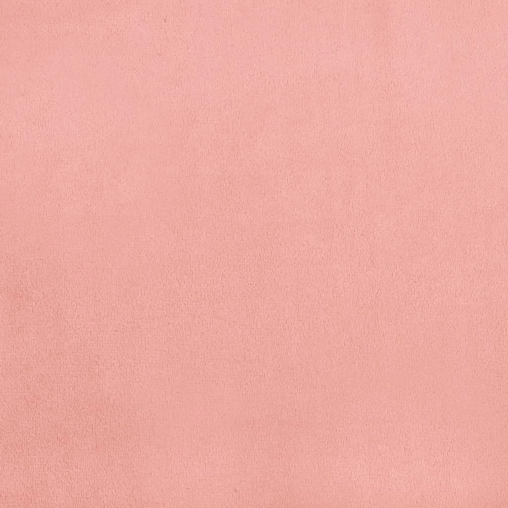 Lova su spyruoklėmis ir čiužiniu, rožinė, 160x200 cm, aksomas
