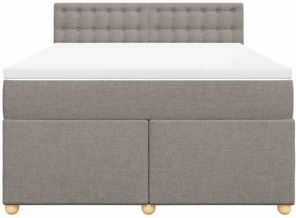 Lova su spyruoklėmis ir čiužiniu, taupe, 140x190 cm, audinys