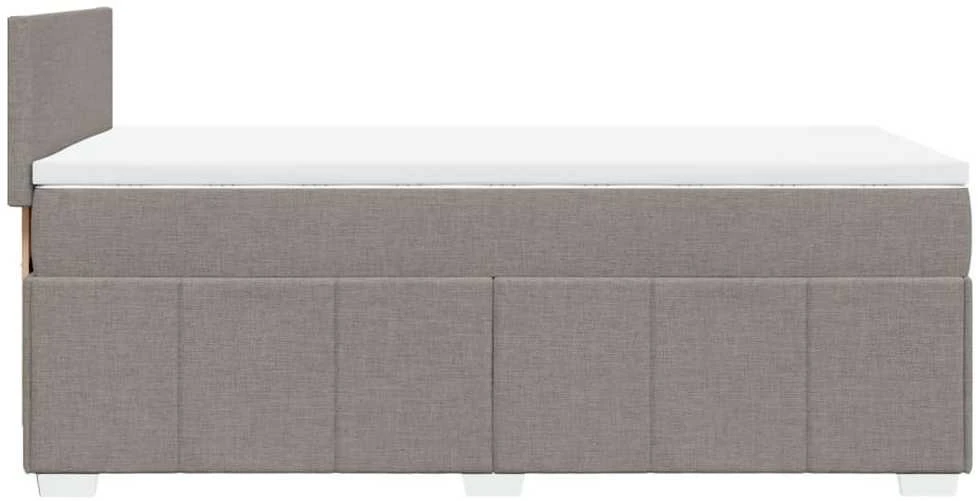 Lova su spyruoklėmis ir čiužiniu, taupe, 100x200cm, audinys