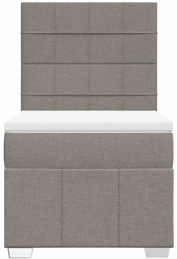 Lova su spyruoklėmis ir čiužiniu, taupe, 100x200cm, audinys