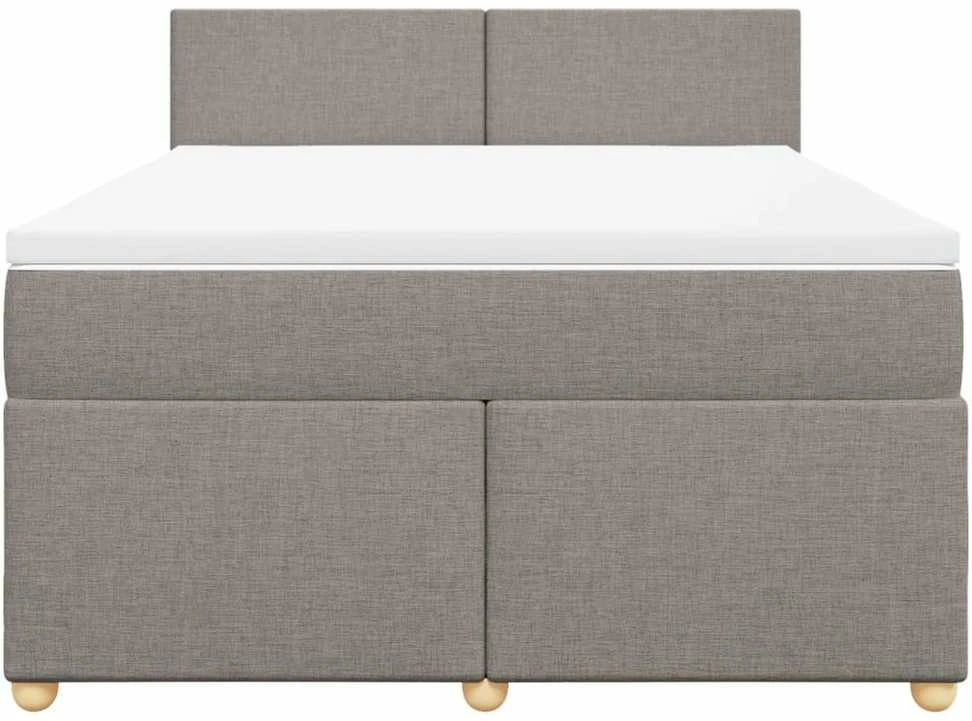 Lova su spyruoklėmis ir čiužiniu, taupe, 140x190 cm, audinys