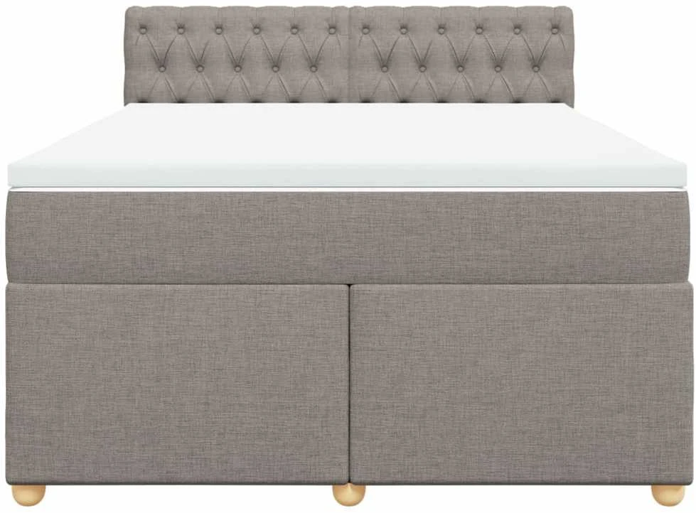 Lova su spyruoklėmis ir čiužiniu, taupe, 140x190 cm, audinys