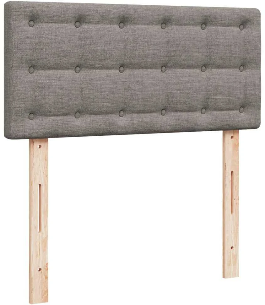 Lova su spyruoklėmis ir čiužiniu, taupe, 90x190 cm, audinys