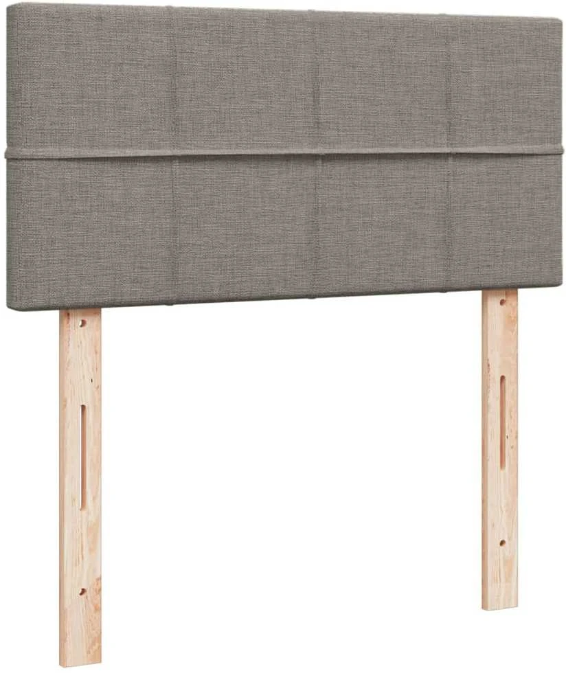 Lova su spyruoklėmis ir čiužiniu, taupe, 90x200 cm, audinys