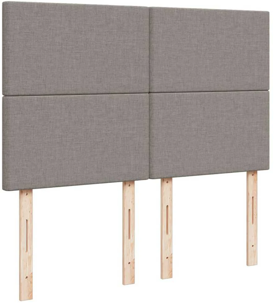 Lova su spyruoklėmis ir čiužiniu, taupe, 140x190 cm, audinys