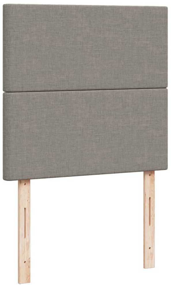 Lova su spyruoklėmis ir čiužiniu, taupe, 90x190 cm, audinys