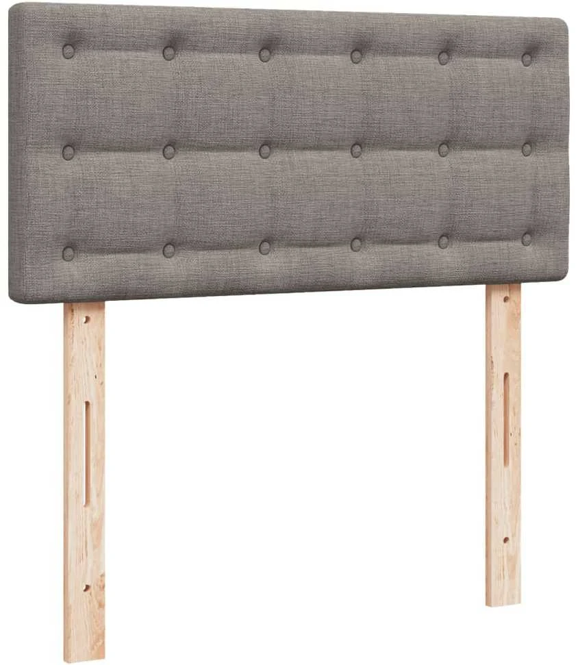 Lova su spyruoklėmis ir čiužiniu, taupe, 90x190 cm, audinys