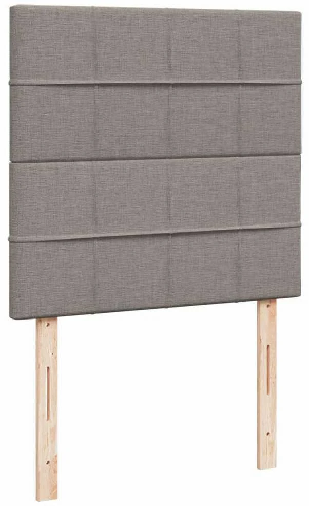 Lova su spyruoklėmis ir čiužiniu, taupe, 90x200 cm, audinys
