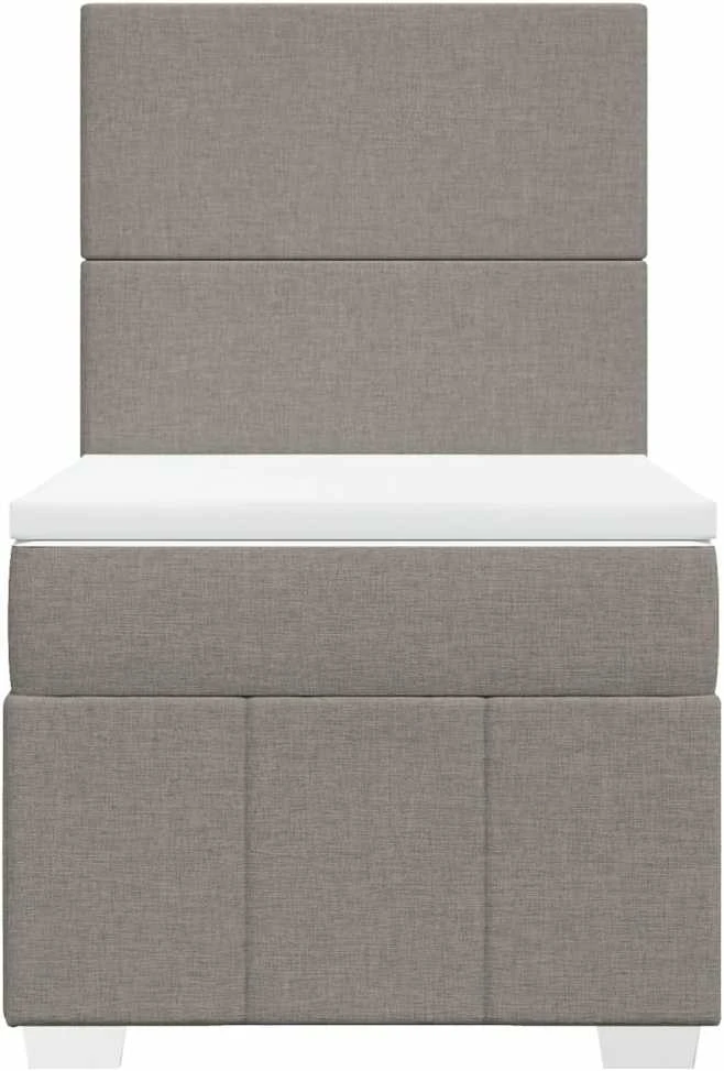 Lova su spyruoklėmis ir čiužiniu, taupe, 90x200 cm, audinys