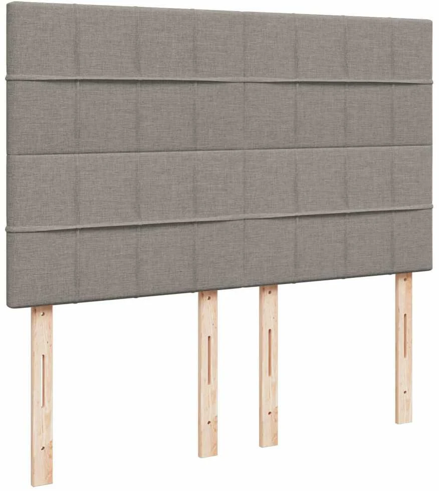 Lova su spyruoklėmis ir čiužiniu, taupe, 140x190 cm, audinys