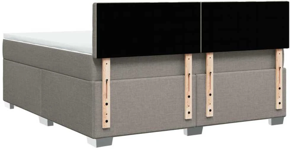 Lova su spyruoklėmis ir čiužiniu, taupe, 180x200 cm, audinys