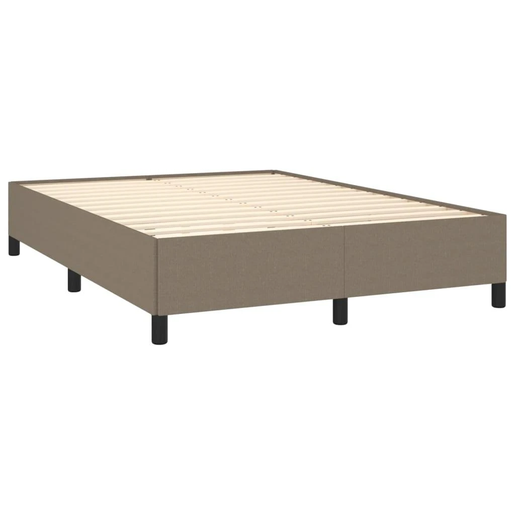 Lova su spyruoklėmis ir čiužiniu, taupe, 140x190 cm, audinys