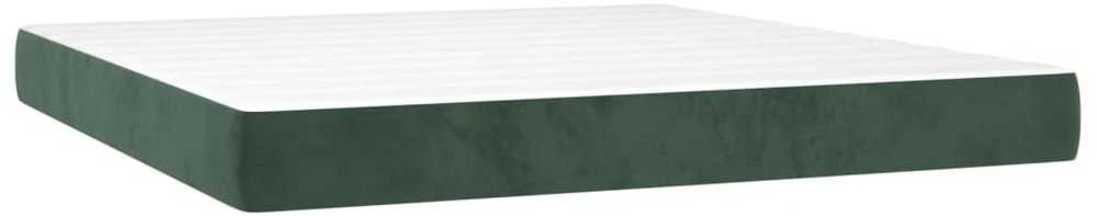 Lova su spyruoklėmis ir čiužiniu, žalia, 180x200 cm, aksomas