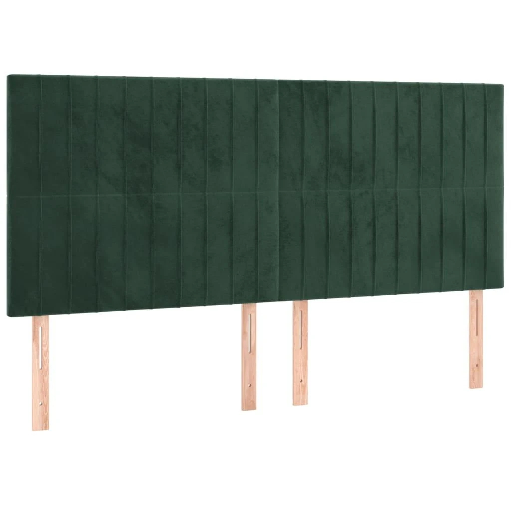 Lova su spyruoklėmis ir čiužiniu, žalia, 160x200 cm, aksomas