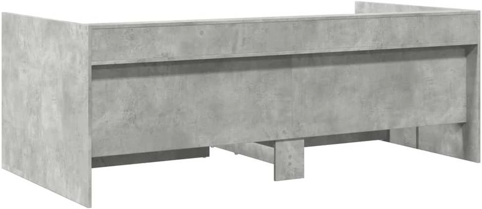 Kušetė su stalčiais be čiužinio, betono pilka, 100x200 cm
