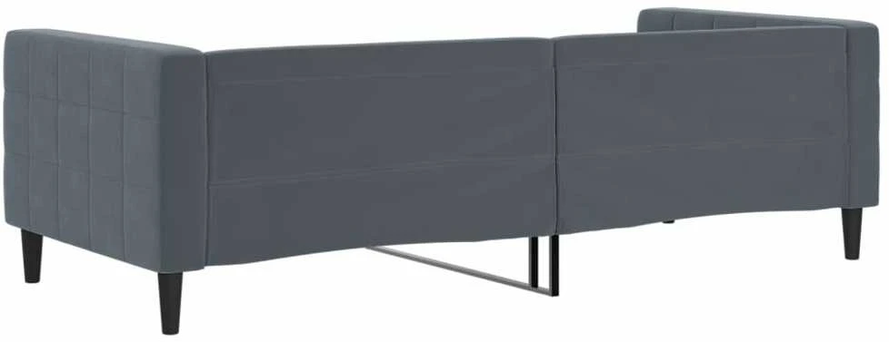 Lova, tamsiai pilkos spalvos, 90x200cm, aksomas