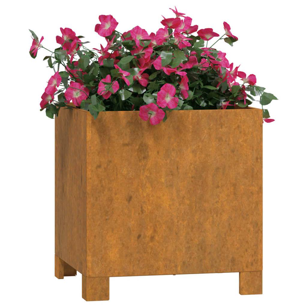 Loveliai su kojelėm, 2vnt., rūdžių, 32x30x33cm, Corten plienas