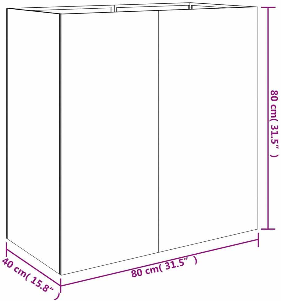 Lovelis, 40x80x80cm, Corten plienas