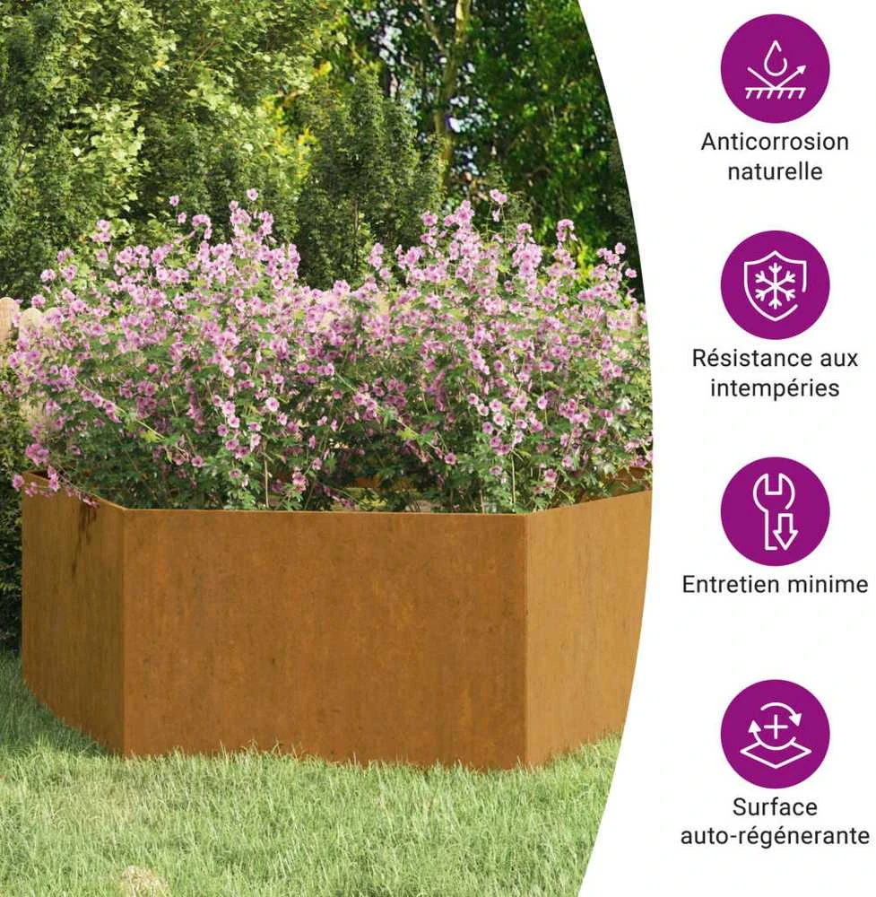 Lovelis, rūdžių spalvos, 138x120x45 cm, Corten plienas