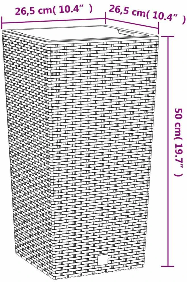 Lovelis su išimamu įdėklu, antracito, 11/26,5l, PP ratanas