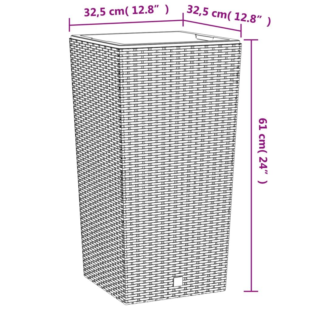 Lovelis su išimamu įdėklu, antracito, 21/49l, PP ratanas