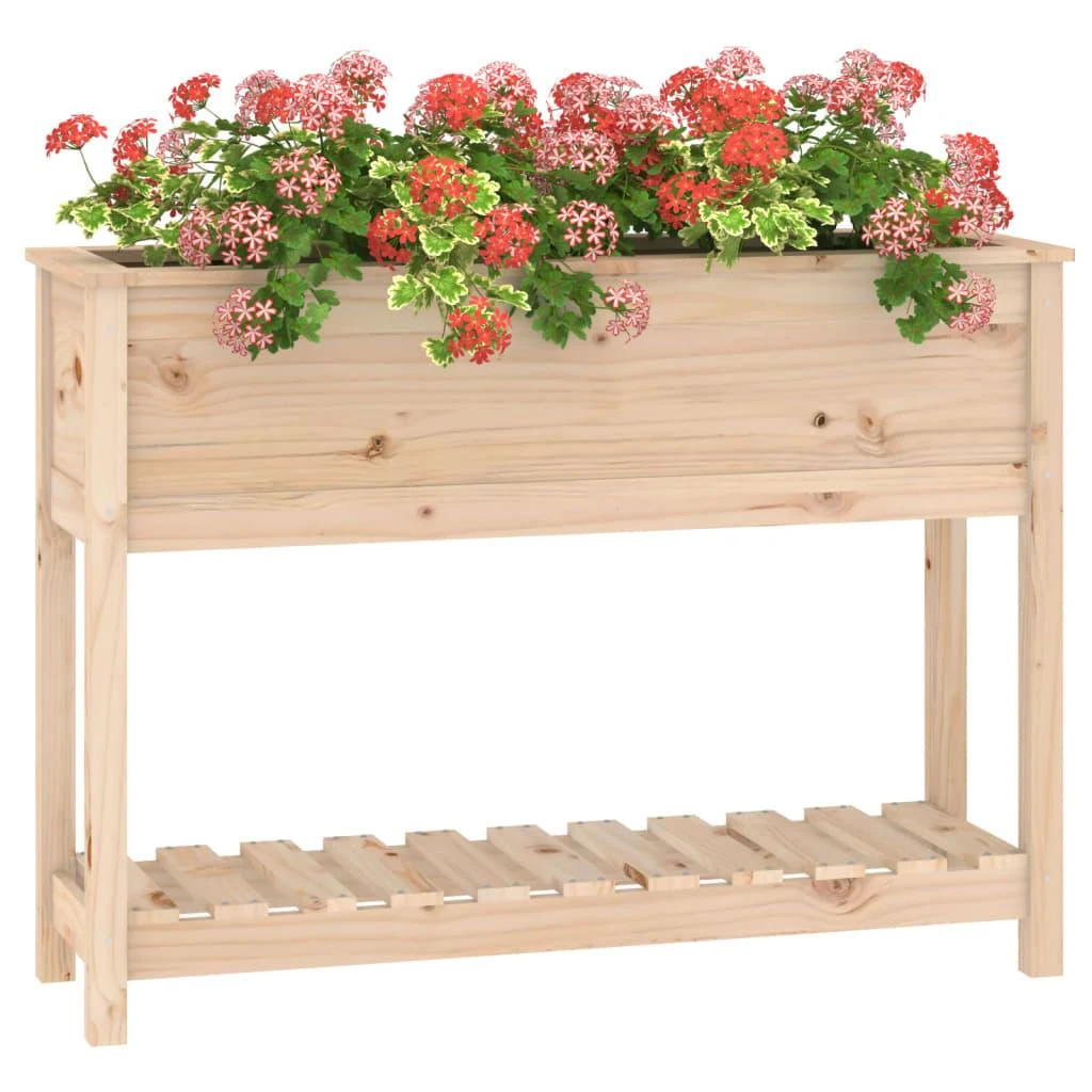 Lovelis su lentyna, 111,5x34,5x81cm, pušies medienos masyvas