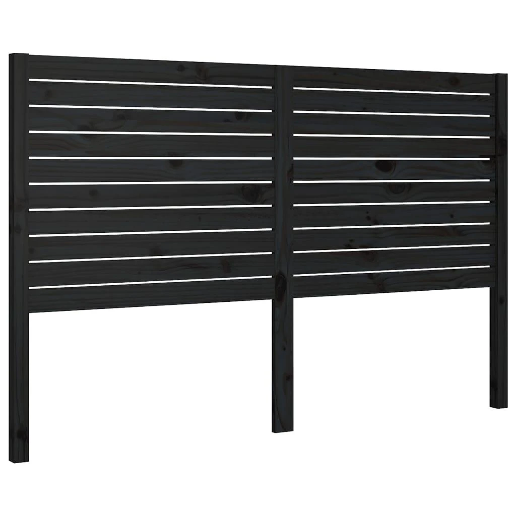Lovos galvūgalis, juodas, 141x4x100cm, pušies medienos masyvas
