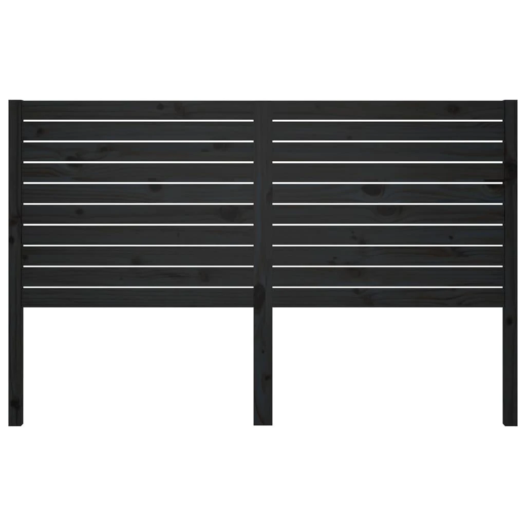 Lovos galvūgalis, juodas, 166x4x100cm, pušies medienos masyvas