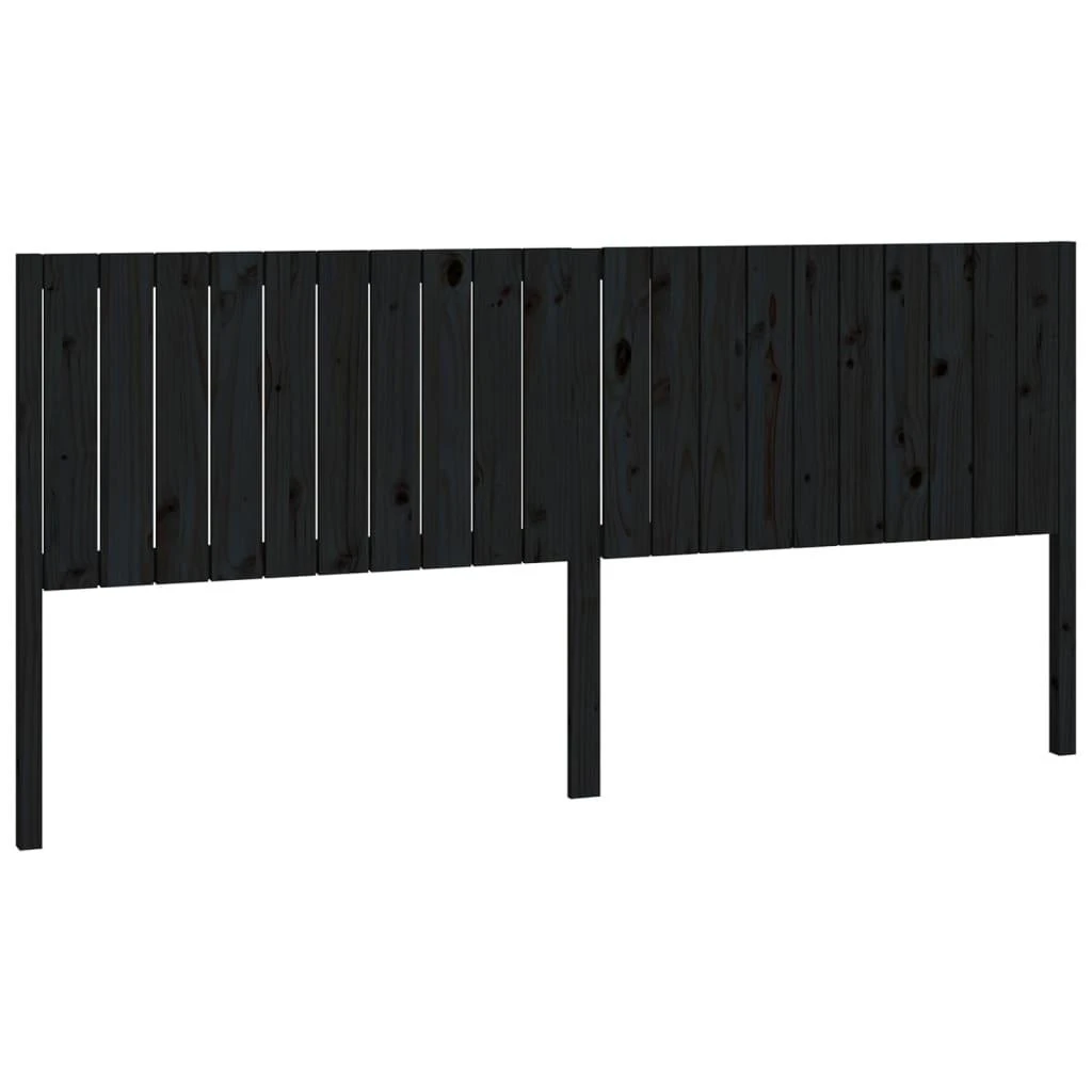 Lovos galvūgalis, juodas, 205,5x4x100cm, pušies masyvas