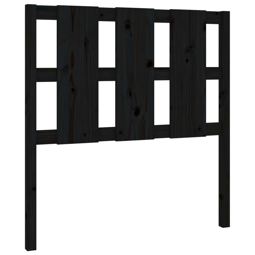 Lovos galvūgalis, juodas, 95,5x4x100cm, pušies medienos masyvas