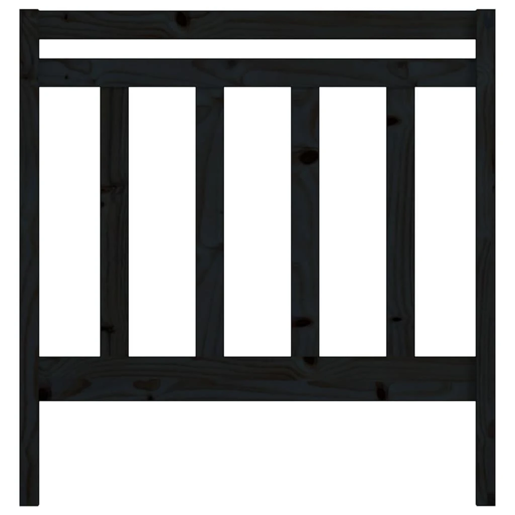 Lovos galvūgalis, juodas, 95x4x100cm, pušies medienos masyvas