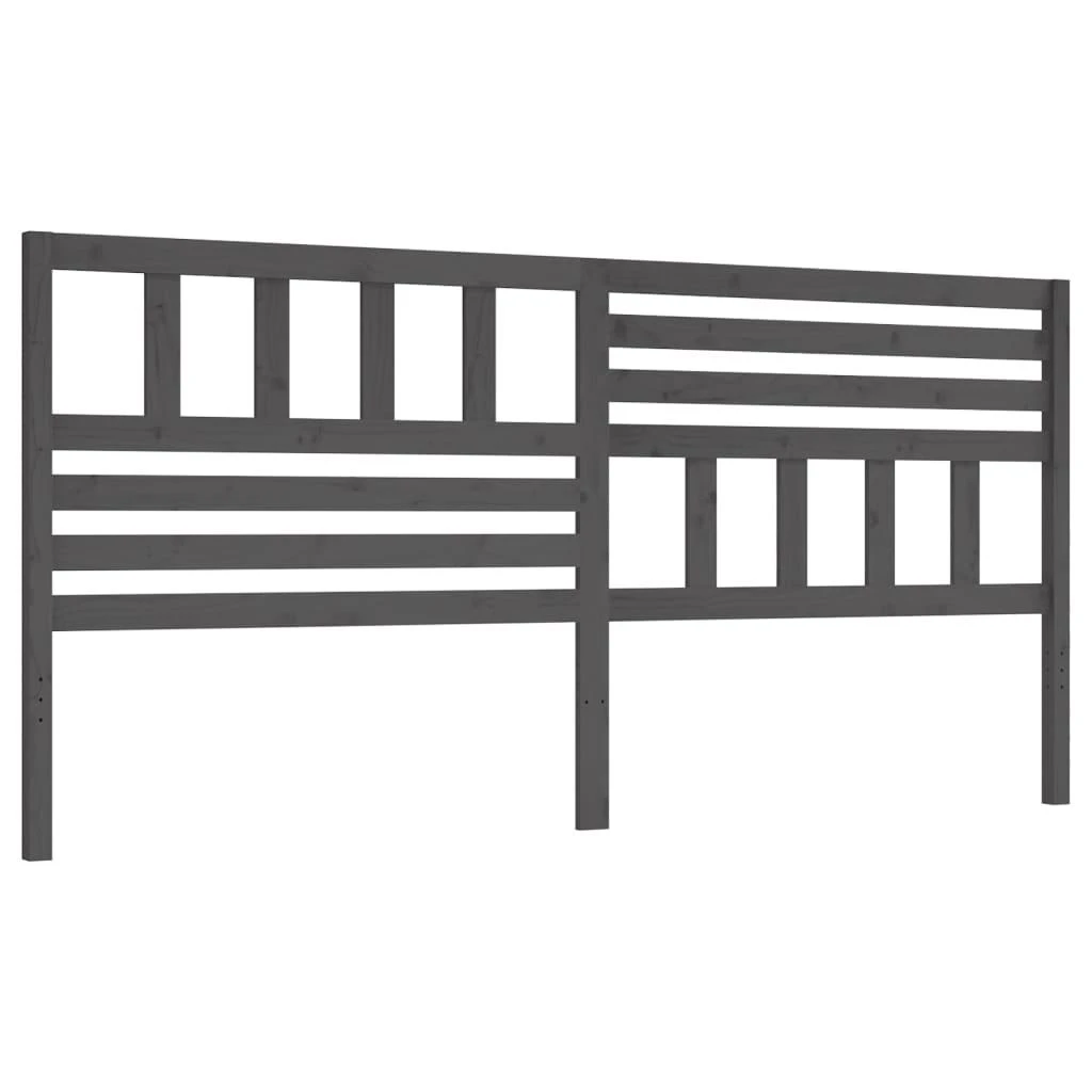 Lovos galvūgalis, pilkas, 206x4x100cm, pušies medienos masyvas